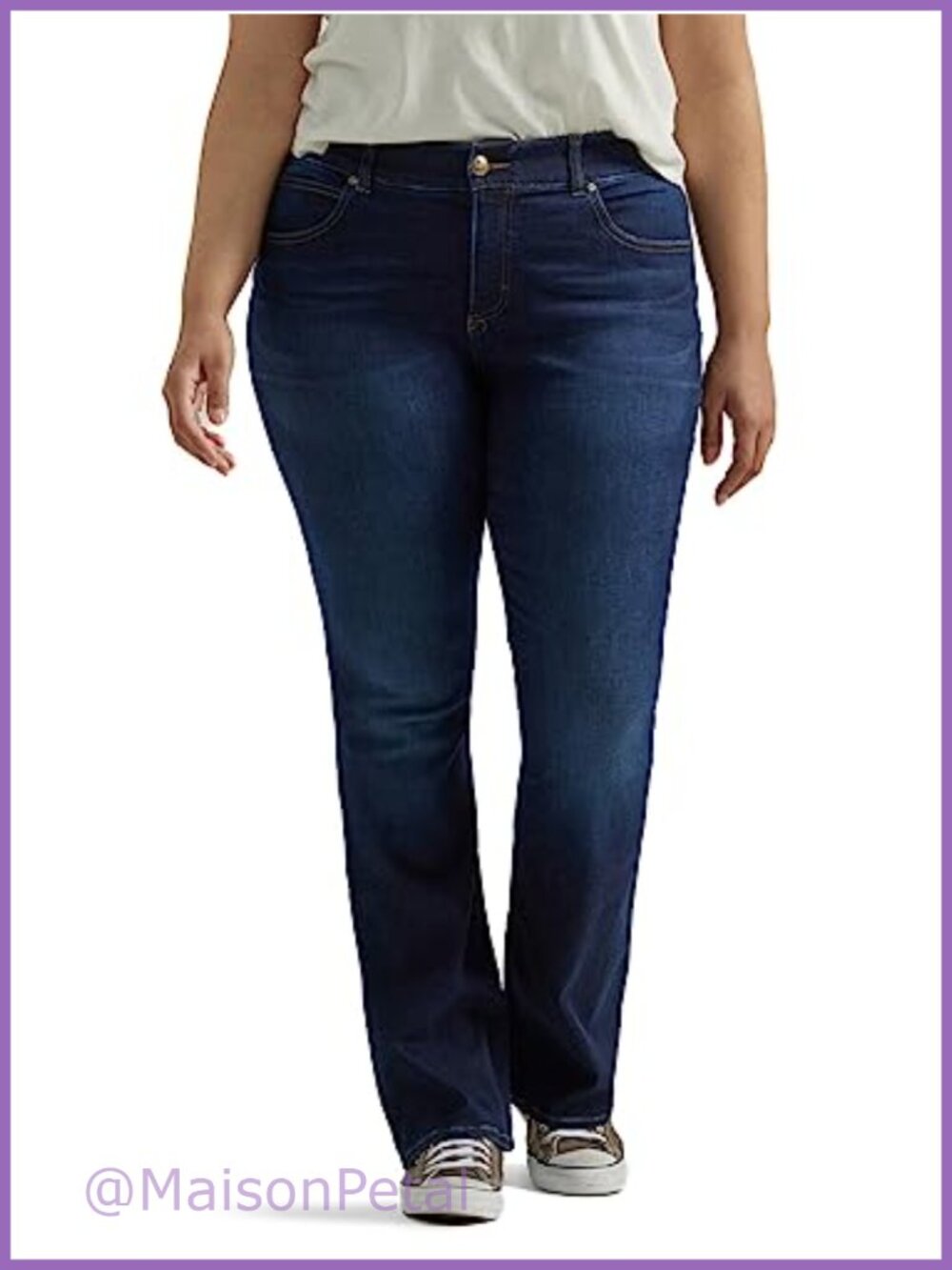 Women's Regular Fit Bootcut Jeans Mid Rise Stretch Denim